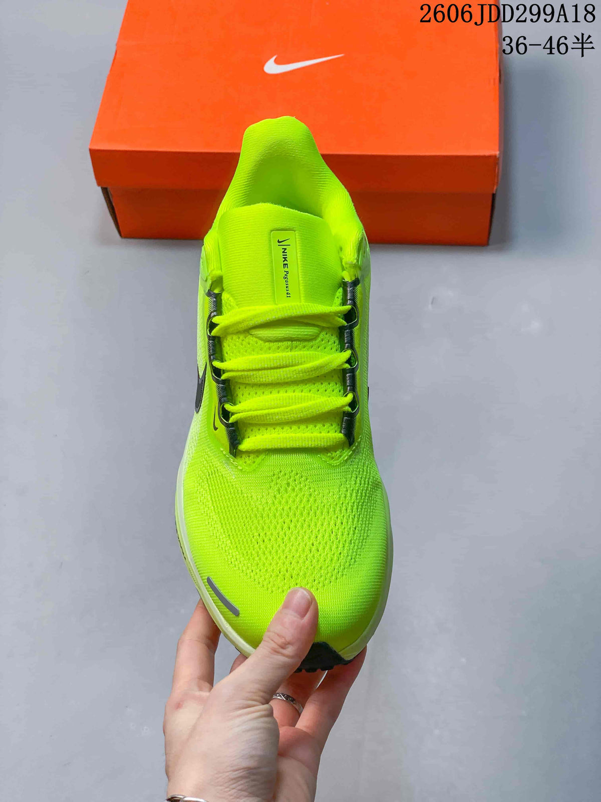 Top view of the volt running shoe showing its laces and textured upper
