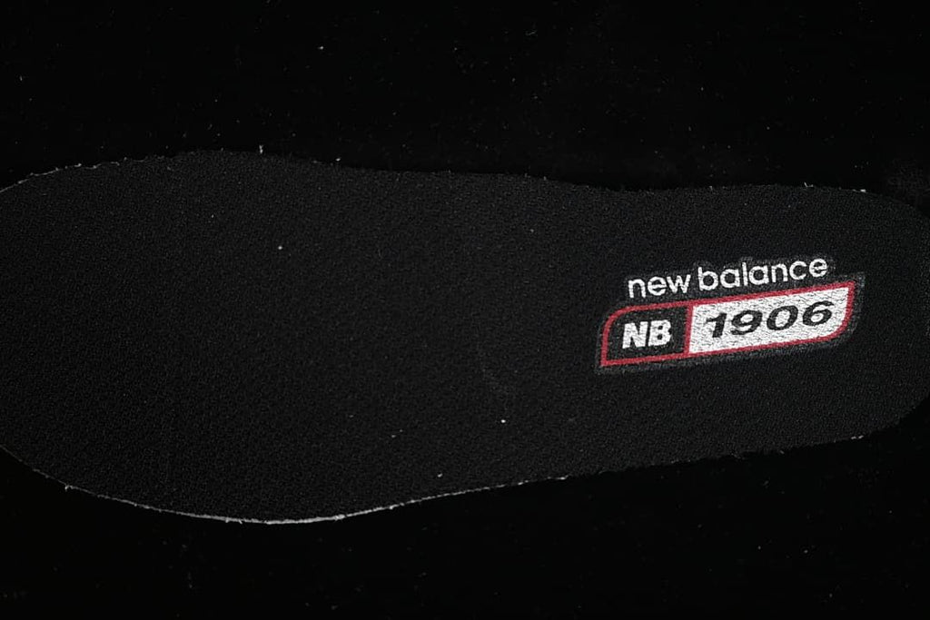 Close-up of the insole with New Balance and 1906 markings