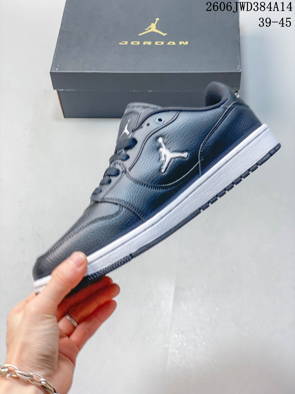 Side profile of a dark grey Jordan Court Connect low-top sneaker