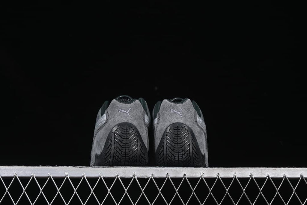 Rear view of both shoes showing heel details