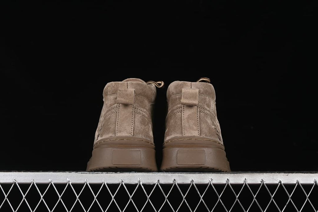 Rear view of the pair showing heel tabs and sole shape