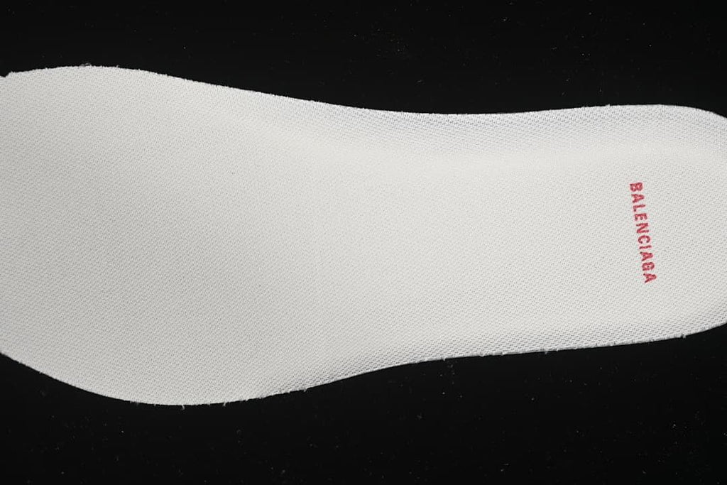 White insole with red Balenciaga lettering