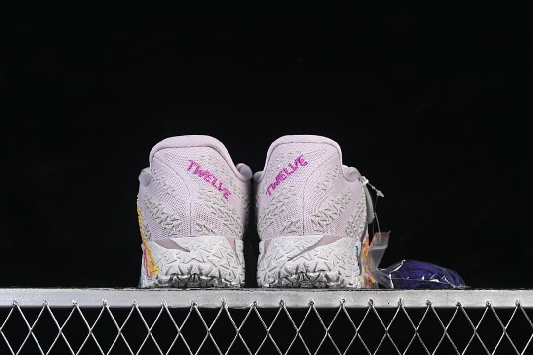 Rear view of the pair showing heel details and textured soles