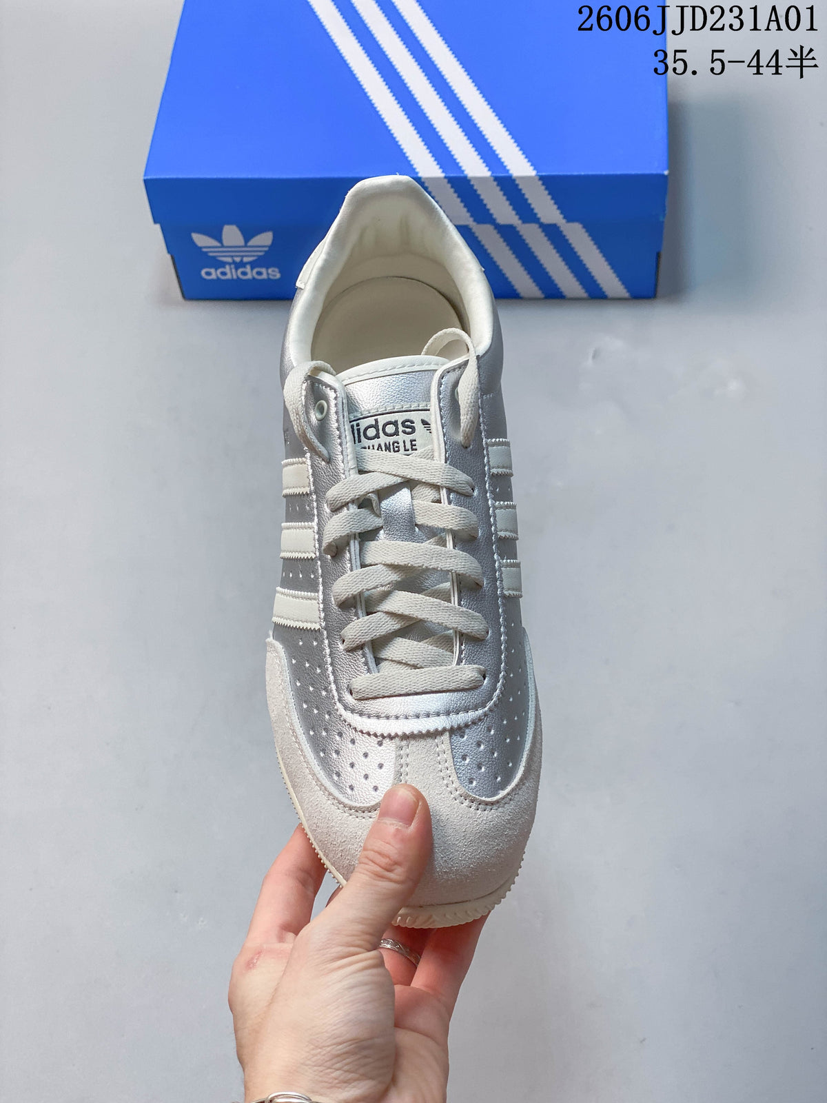 Top view showing the laces and perforated forefoot