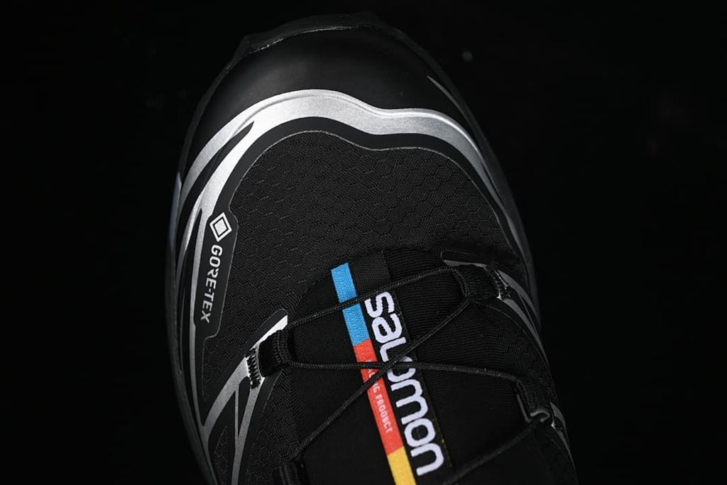 Top view of the toe and tongue with a GORE-TEX marking visible.