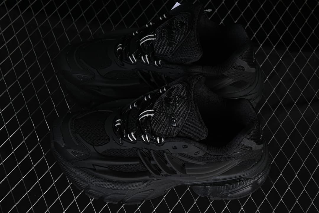Pair of black Adistar Jellyfish sneakers shown from above.