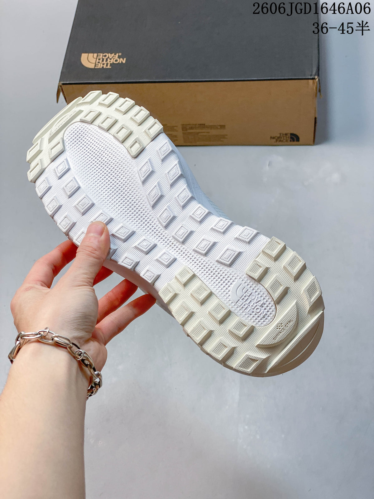 Close-up of the mule's lugged outsole and tread