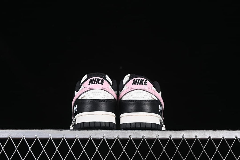 Rear view of the pair with pink heel trim