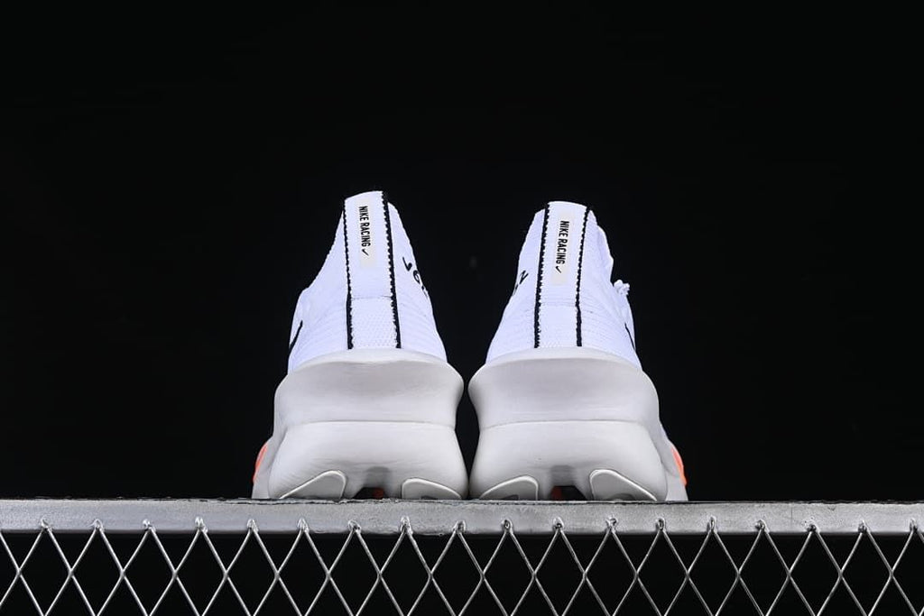 Rear view of both shoes showing heel construction