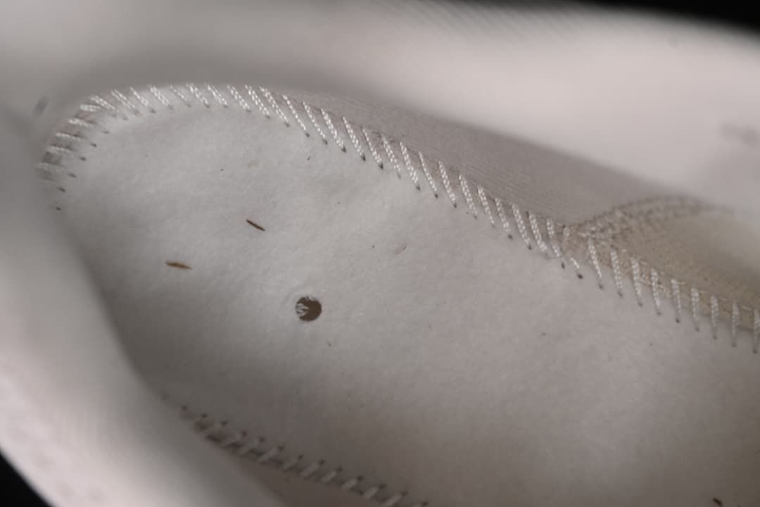 Close-up view inside the shoe.