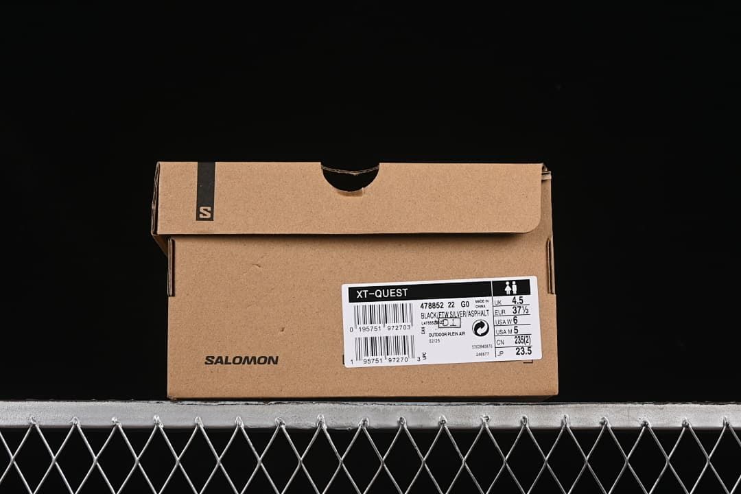 Salomon shoe box label for XT-Quest, style 478852