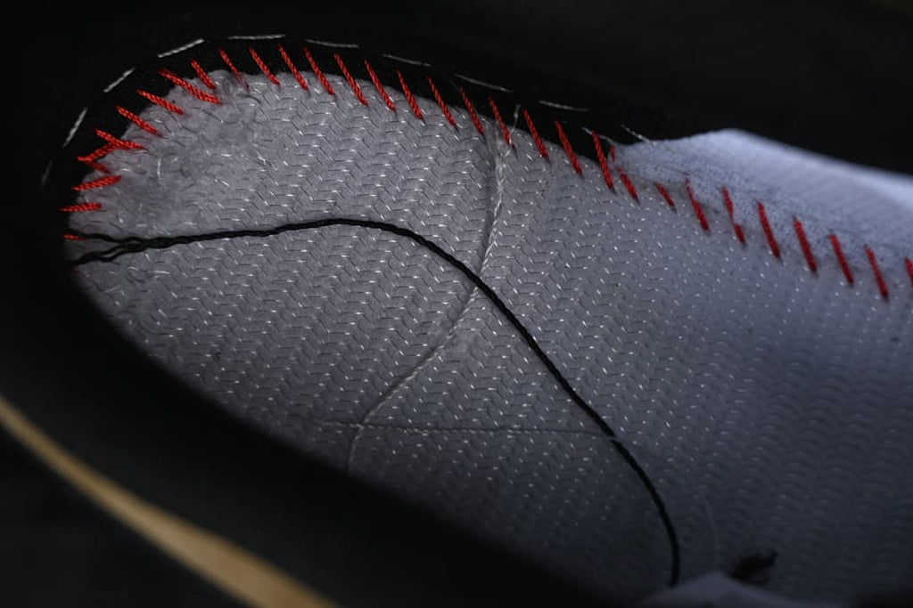 Close-up of interior stitching and lining