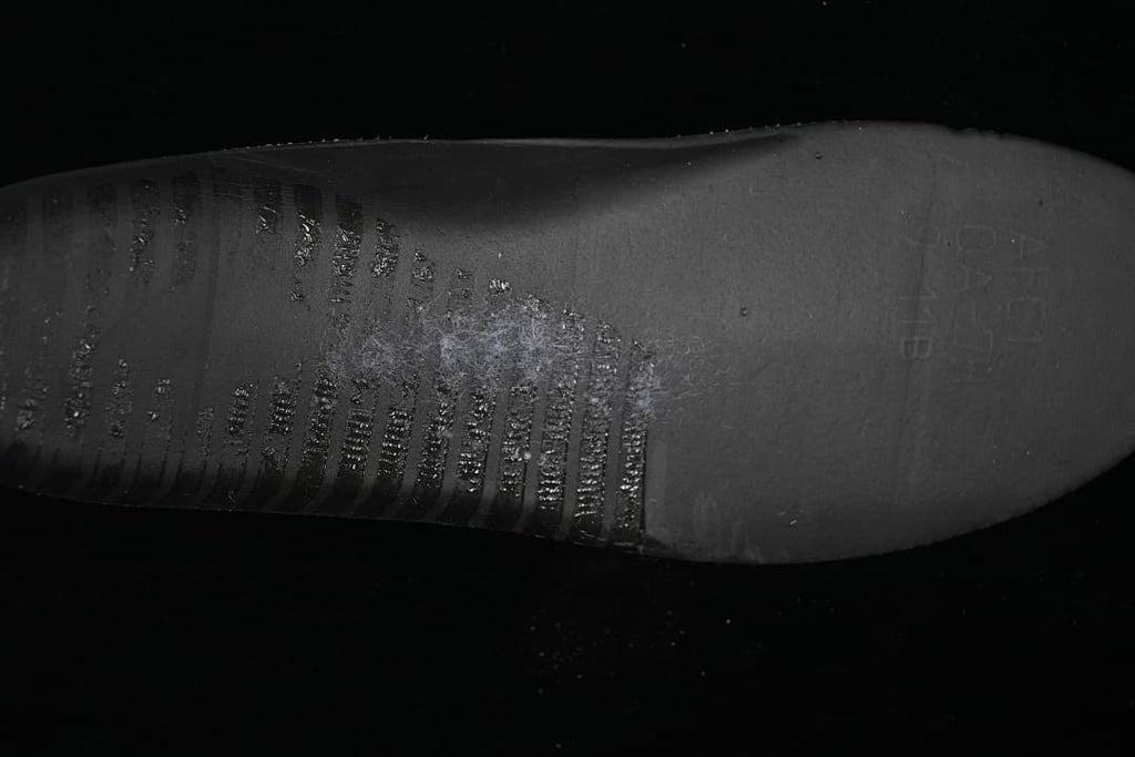 Close-up view of a dark insole
