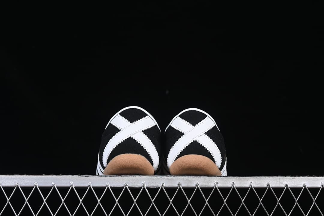 Rear view of the pair showing the white heel detailing