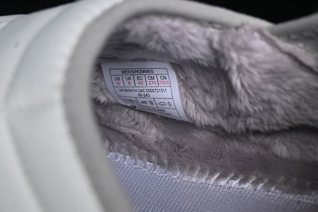 Interior size label visible among the plush lining.