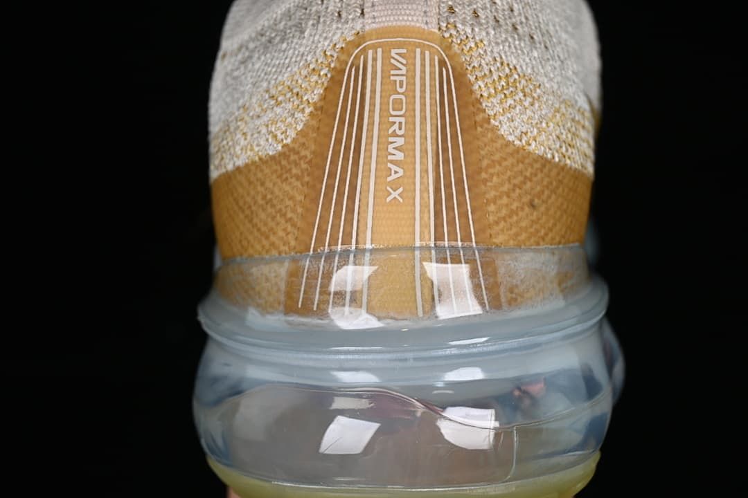 Rear close-up showing VaporMax branding and the clear sole unit.