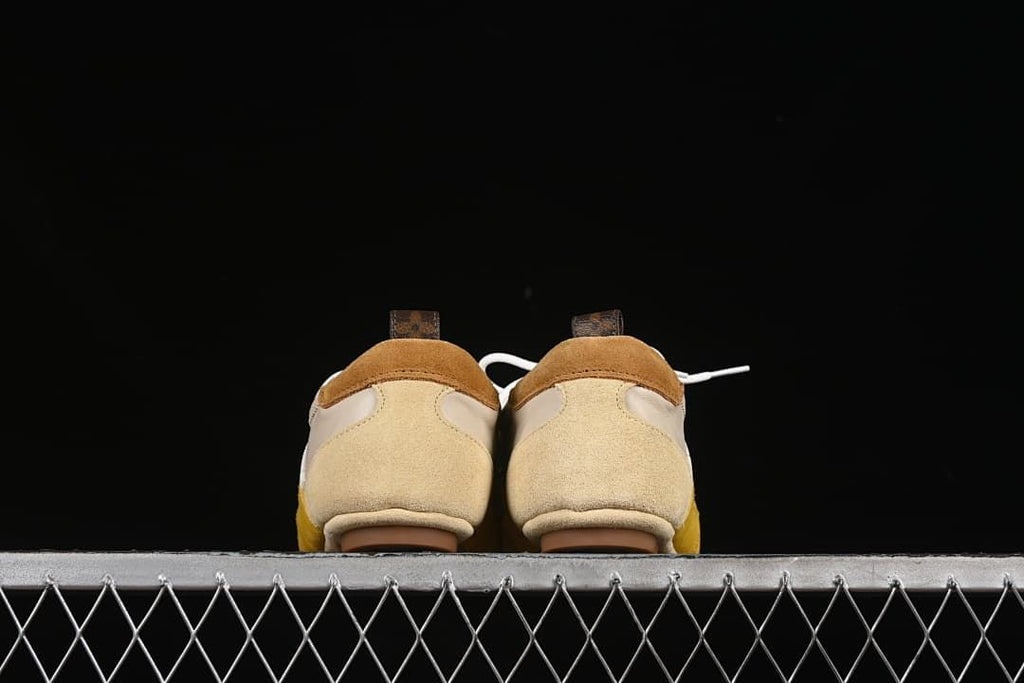 Rear view of the pair showing brown heel accents