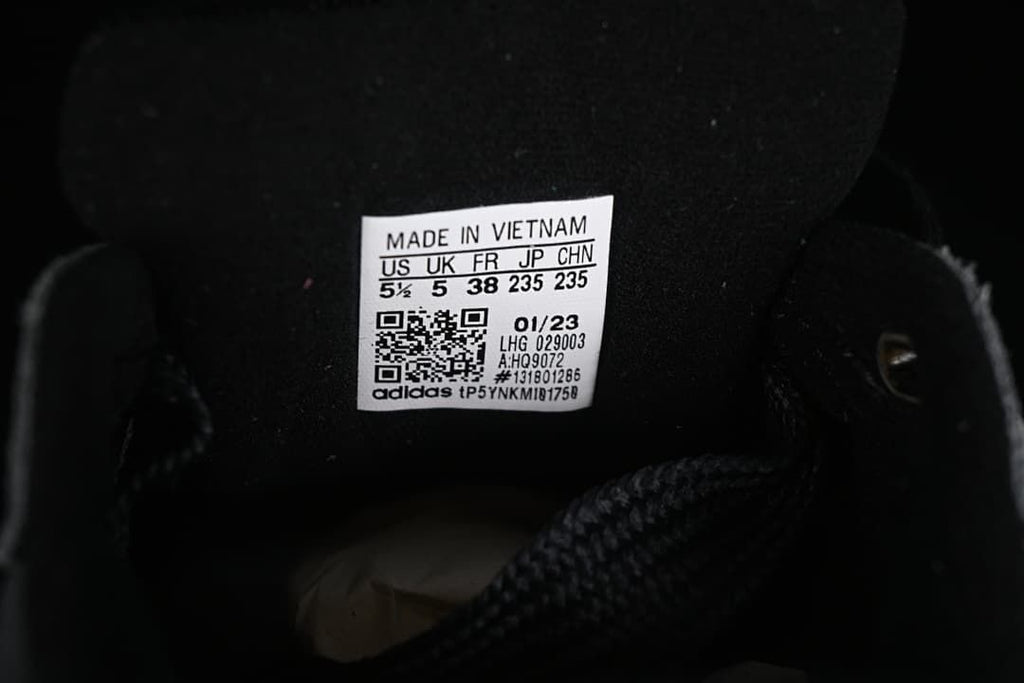 Inside shoe size label showing US 5.5, UK 5, EU 38, JP 235 and CHN 235