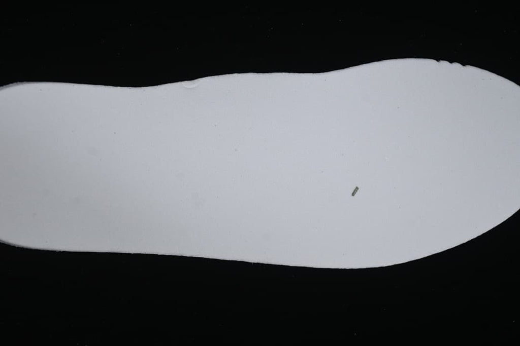 View of the sneaker's white insole