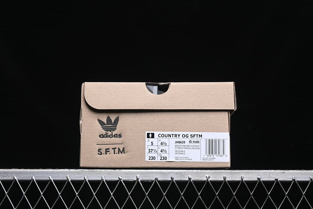 Shoebox label identifying Country OG SFTM, JH8639 and sample size markings