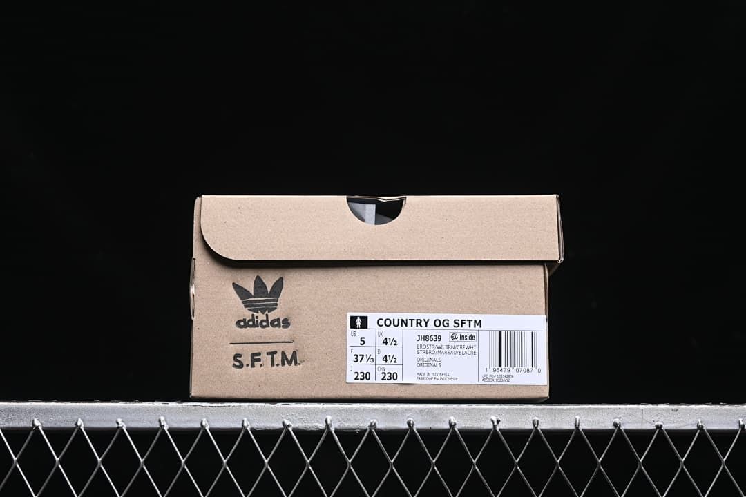 Shoebox label identifying Country OG SFTM, JH8639 and sample size markings