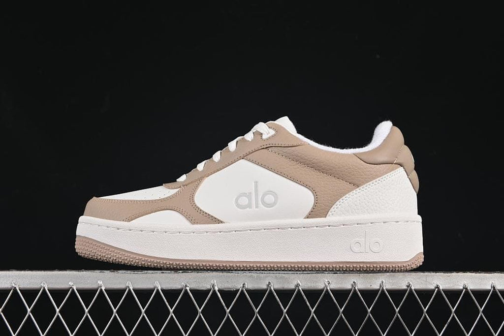 Side view of the sneaker against a dark background