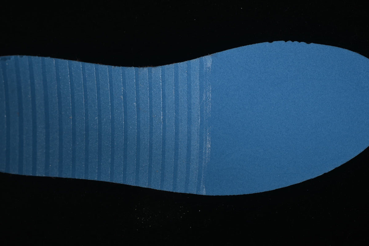 Close-up of the blue shoe insole