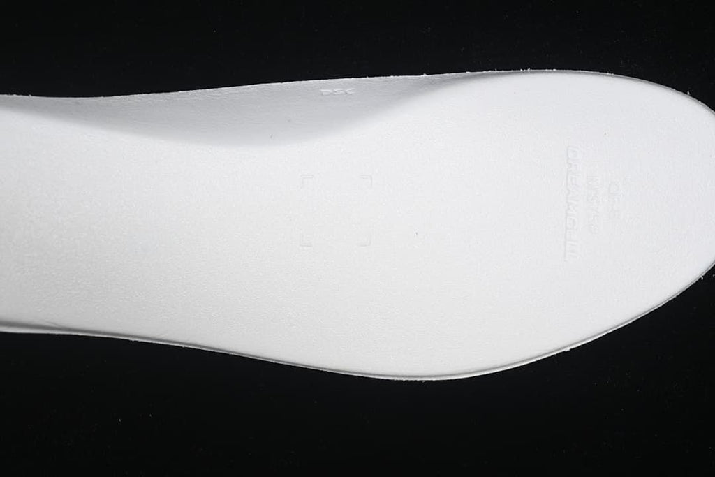 White shoe insole shown from above