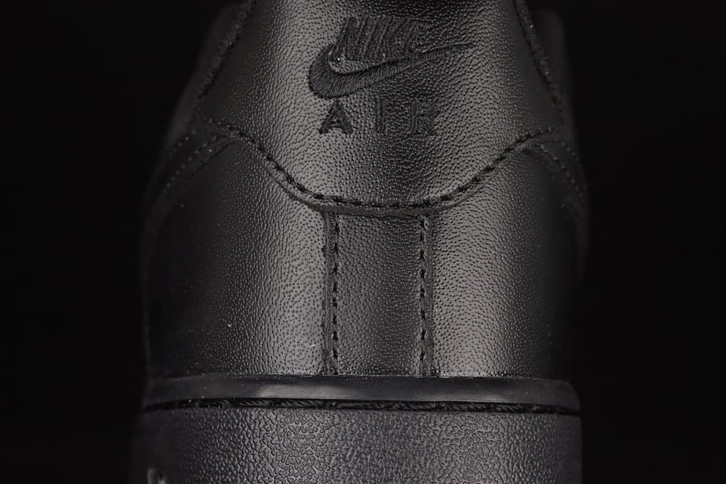 Close-up of the black heel with Nike Air branding.