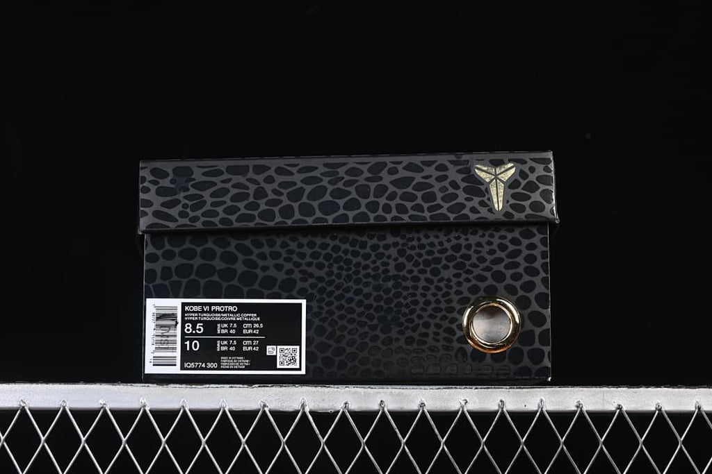 Kobe VI Protro shoebox label showing model and style code IQ5774-300.