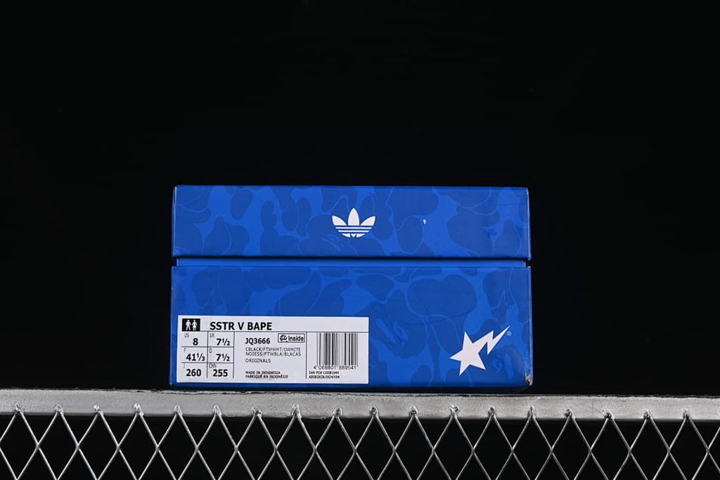 Blue shoe box label showing model JQ3666 and one sample size
