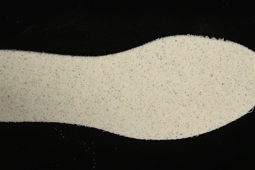 Removable shoe insole shown from the underside