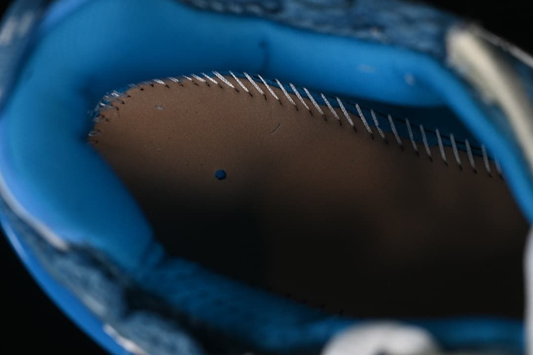 Close-up of the interior lining and stitching