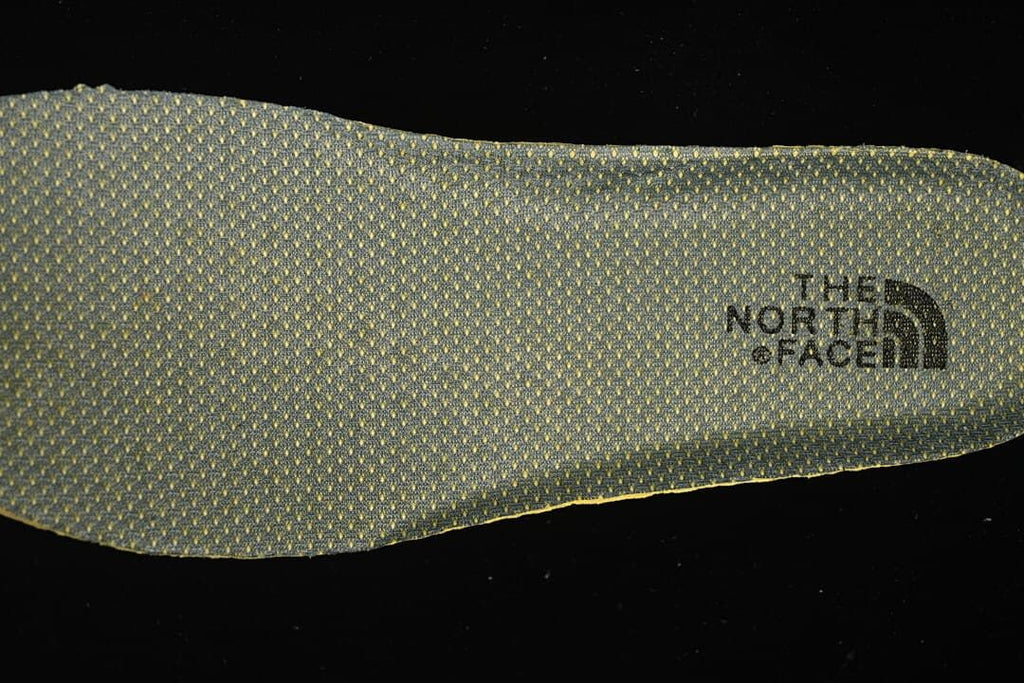 Close-up of the insole with The North Face logo.