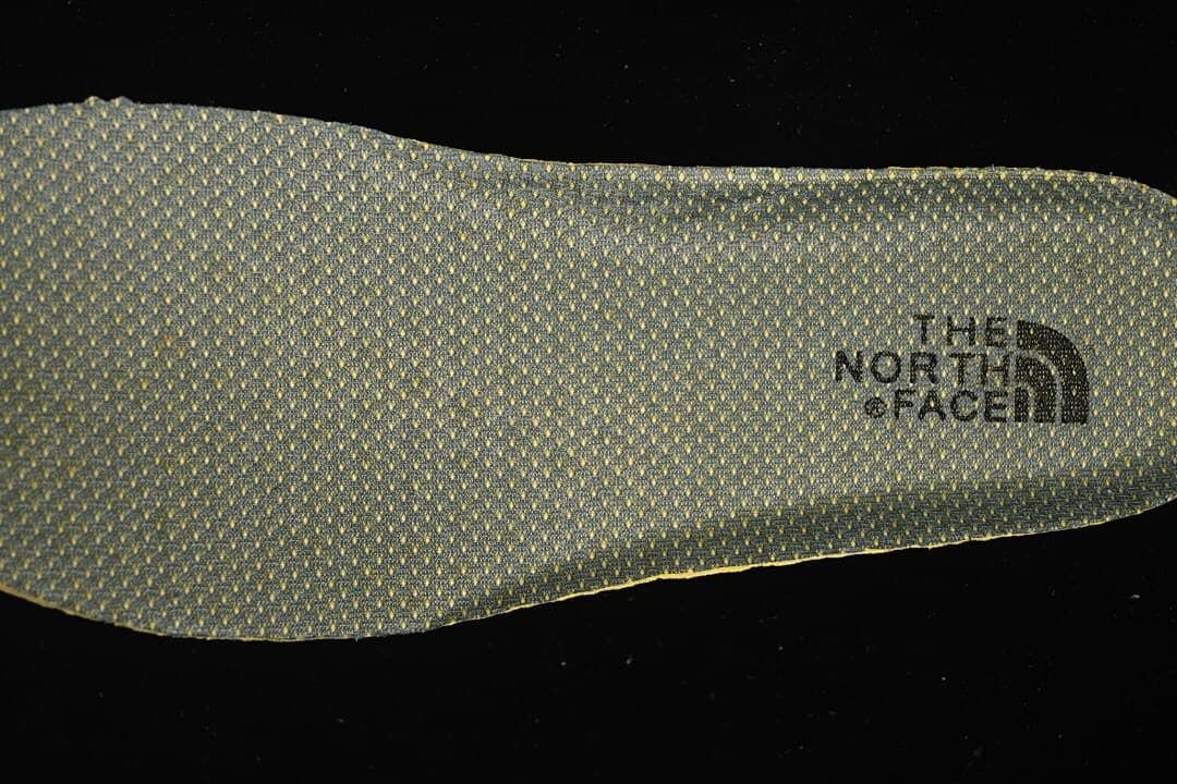 Close-up of the insole with The North Face logo.