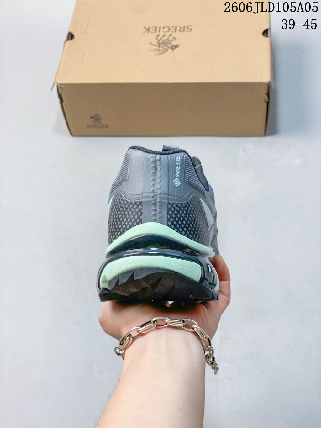Rear view of the shoe showing the heel and outsole design