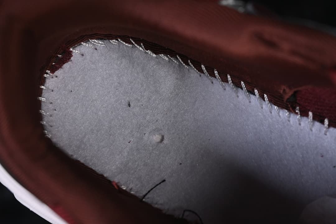 Close-up of the interior lining and insole edge