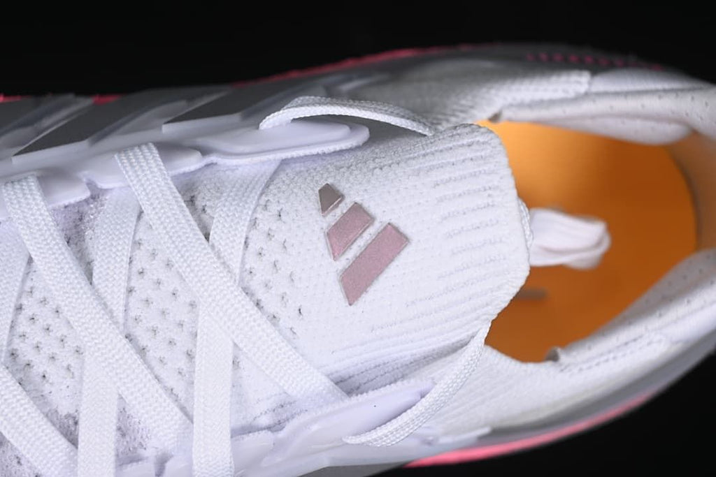 Close-up of the tongue, laces and Adidas logo