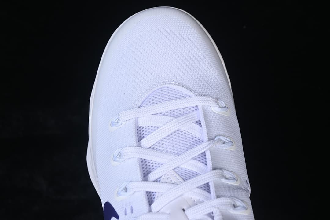 Top-down view of the toe and lace area