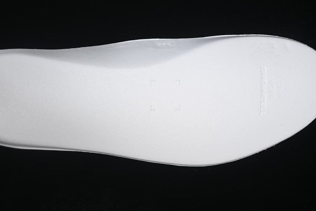 White shoe insert shown from below