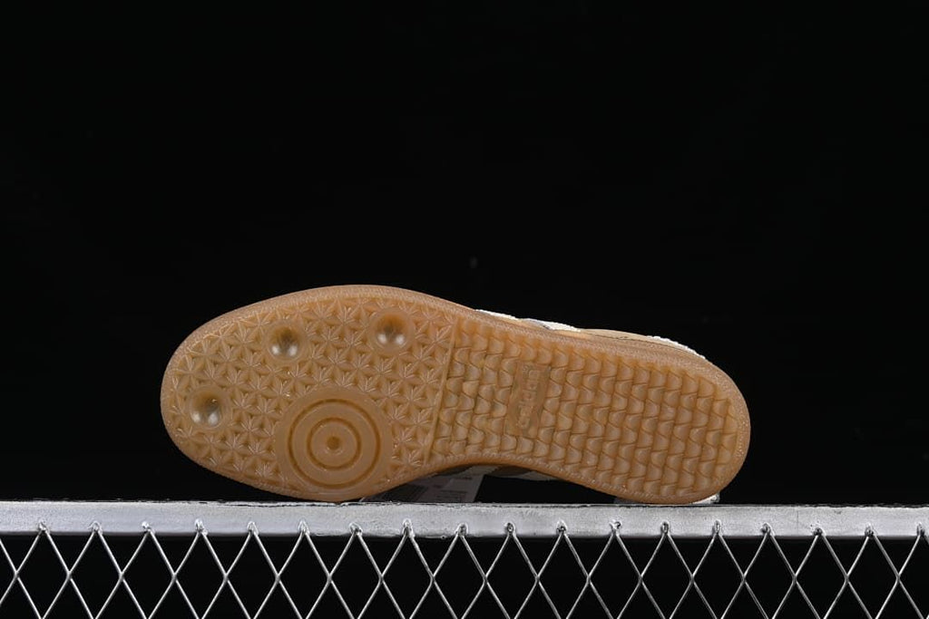 Underside view showing the gum-colored outsole tread