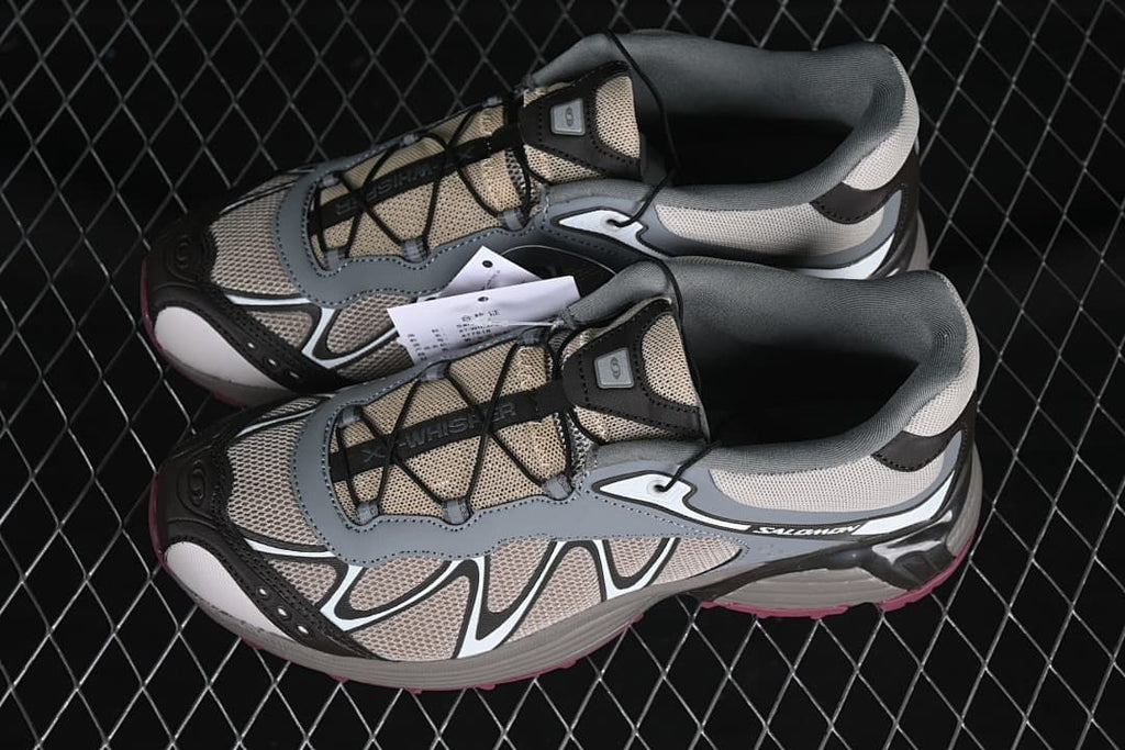 Pair of Salomon XT-Whisper shoes viewed from above at an angle.