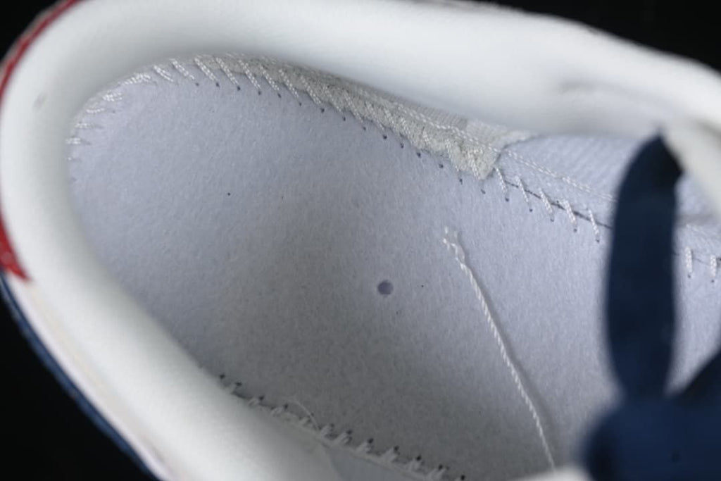 Close-up of the interior stitching and lining