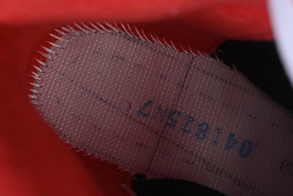 Close-up of the shoe's inner lining and size marking