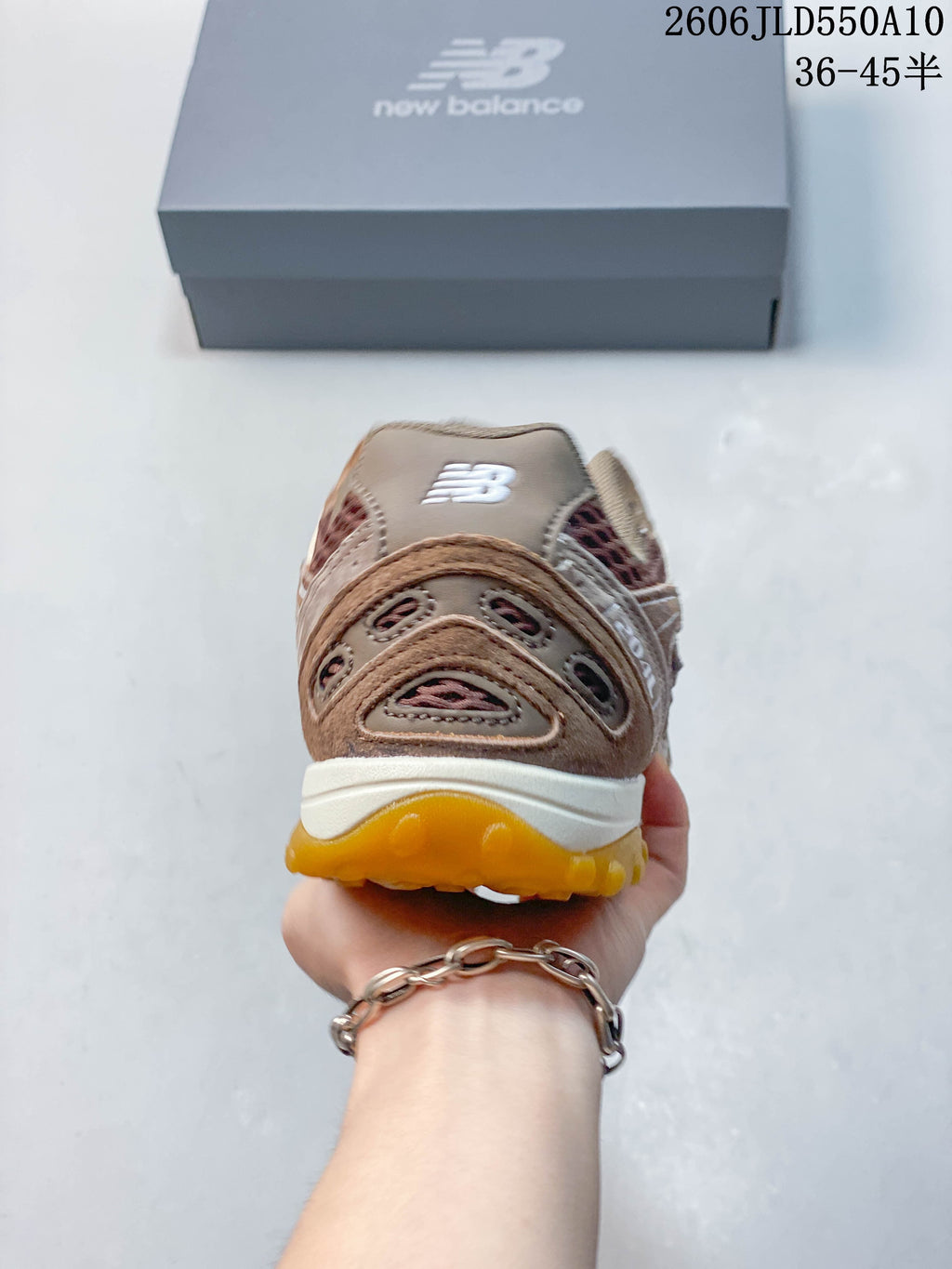 Rear view of the sneaker showing the heel and outsole