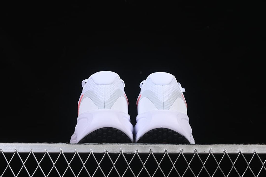 Rear view of the pair showing heel construction and outsole edges