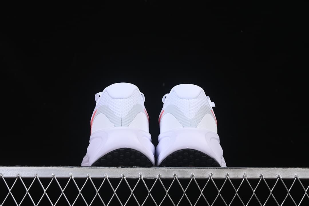 Rear view of the pair showing heel construction and outsole edges