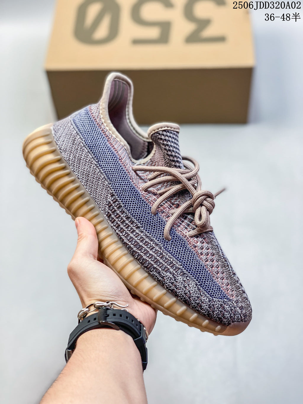 Multicolor gray and mauve Adidas Yeezy-style sneaker