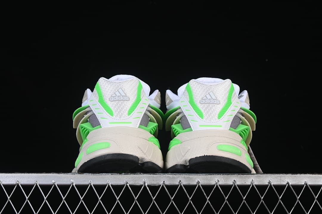 Rear view of the pair showing heel panels and black outsole sections.