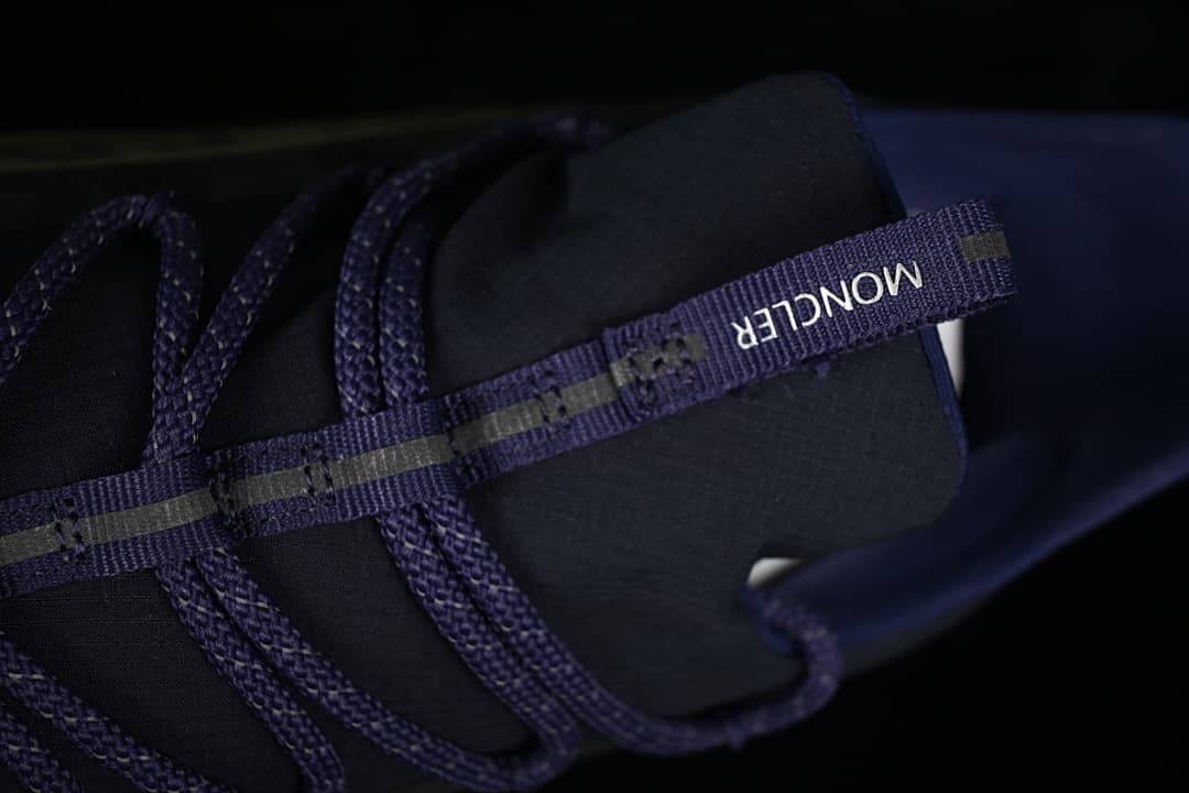 Close-up of the tongue and branded lace detail
